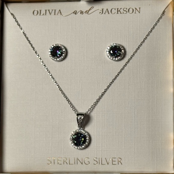 Olivia and Jackson Mystic Topaz Necklace and Earring set - Picture 4 of 6